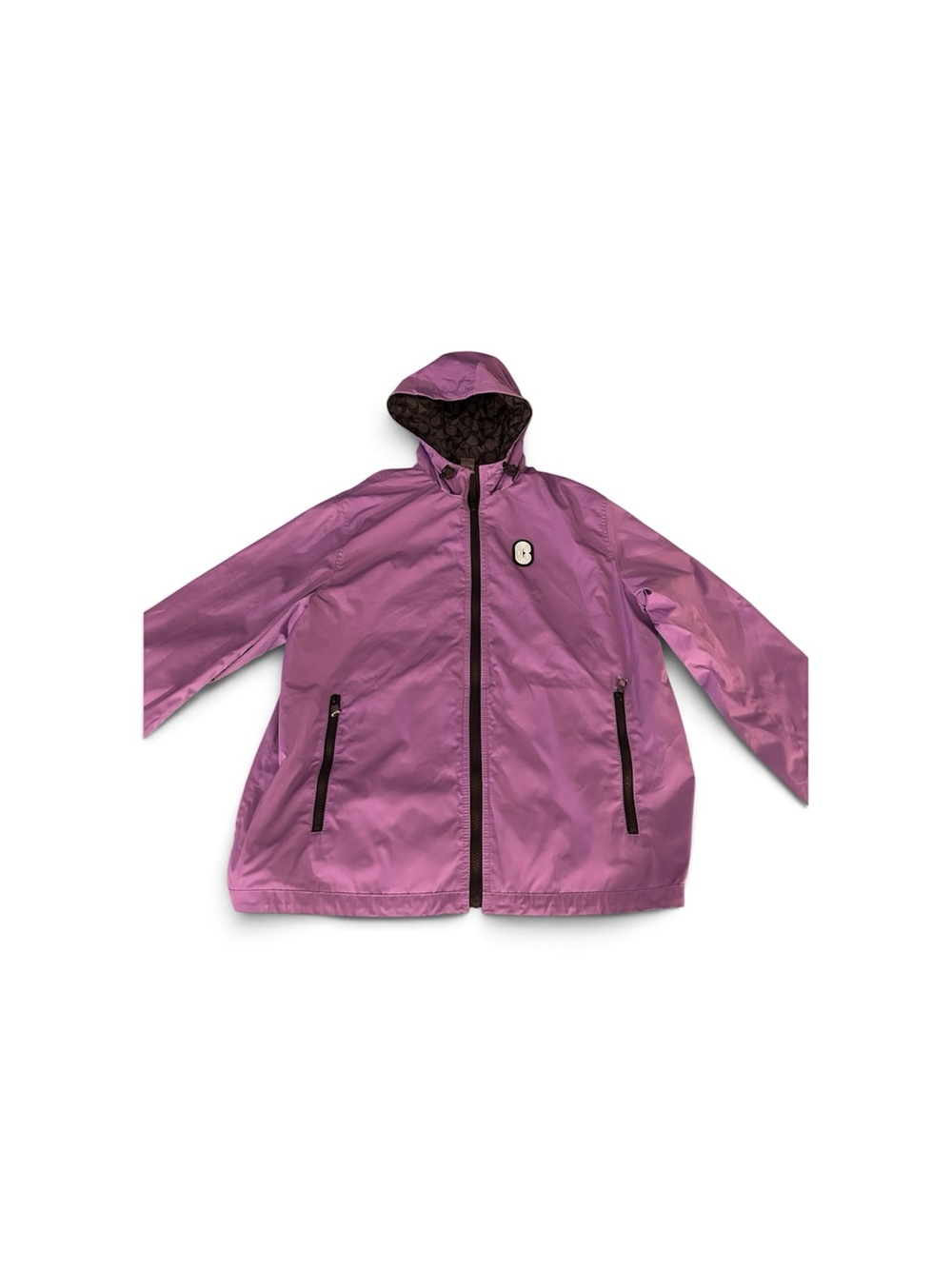 Coach Signature Reversible Gray and Purple Jacket - Picture 4 of 4